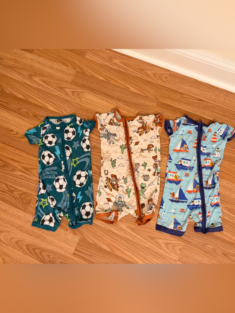 Little Sleepies Shorty Zippies (Set of 3)